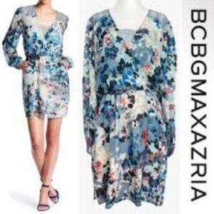 BCBG Max Azaria Blue boho print summer boho dress from Macy’s. Large